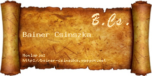 Bainer Csinszka névjegykártya
